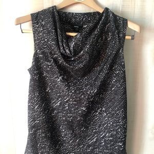 Sleeveless semi-cowl neck blouse